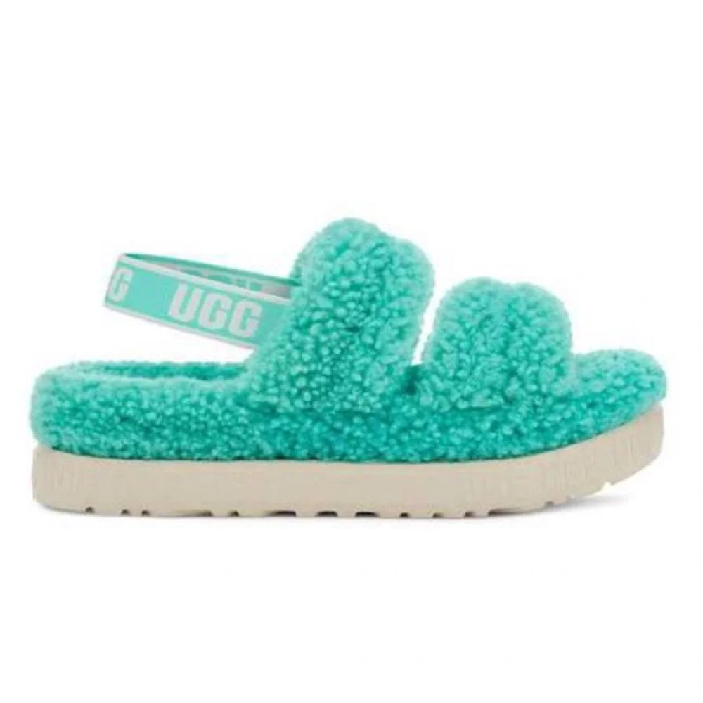 Women’s UGG Oh Fluffita Platform Sandals Green Size 6